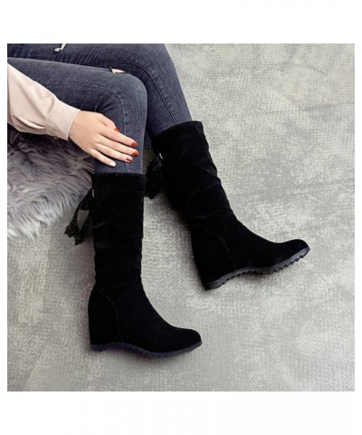 White Cowboy Boots Western Boots Snow Boots Womens Plaform Knee High Boots 6-black $29.74 Boots