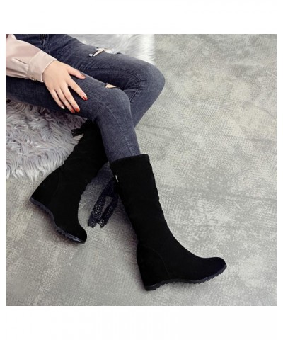 White Cowboy Boots Western Boots Snow Boots Womens Plaform Knee High Boots 6-black $29.74 Boots