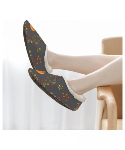 Pumpkin Slippers for Women Men Color Floral Indoor Non-Slip Slippers Soft Plush Comfy House Shoe for Bedroom Living Room Offi...