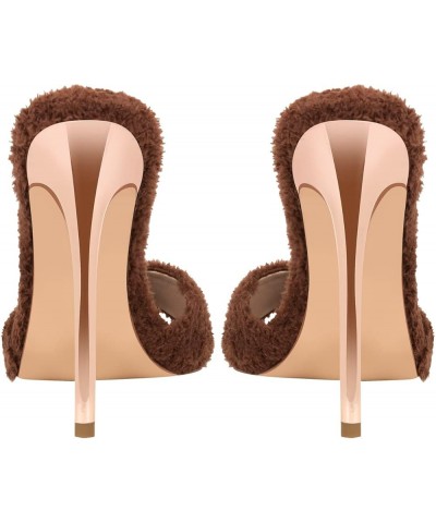 Sexy Slip On Stilettos High Heels Sandals Party Dress Brown $36.70 Sandals