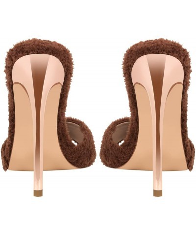 Sexy Slip On Stilettos High Heels Sandals Party Dress Brown $36.70 Sandals