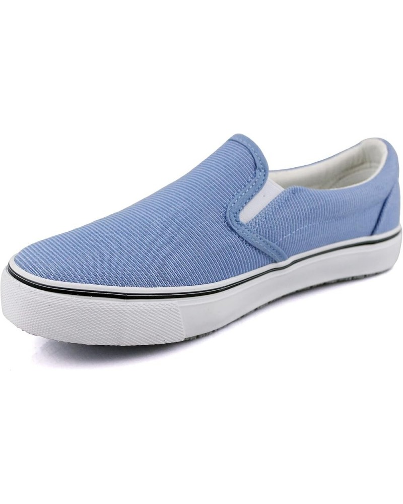 Womens Nextgen Sunbrella Upper Nonslip Waitress Server Slip On Fashion Flat Blue $24.51 Work & Safety Shoes