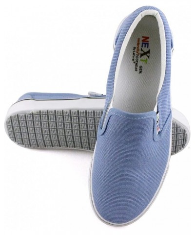 Womens Nextgen Sunbrella Upper Nonslip Waitress Server Slip On Fashion Flat Blue $24.51 Work & Safety Shoes