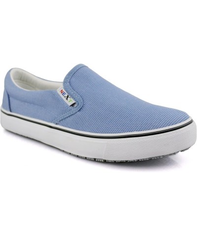 Womens Nextgen Sunbrella Upper Nonslip Waitress Server Slip On Fashion Flat Blue $24.51 Work & Safety Shoes