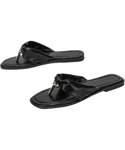 Arch Support Sandals for Women Flat Fashion Breathable Clip Toe Slip on Flip Flops Home Outdoor Beach Flip Flops (Black, 7.5)...