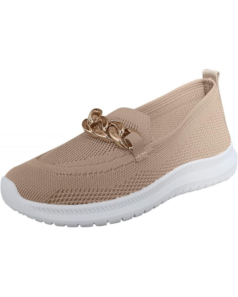 womens slip on tennis shoes, Women's Bowknot Elastic Solid Color Flat Breathable Canvas Shoes Z 12-khaki $17.66 Athletic Shoes