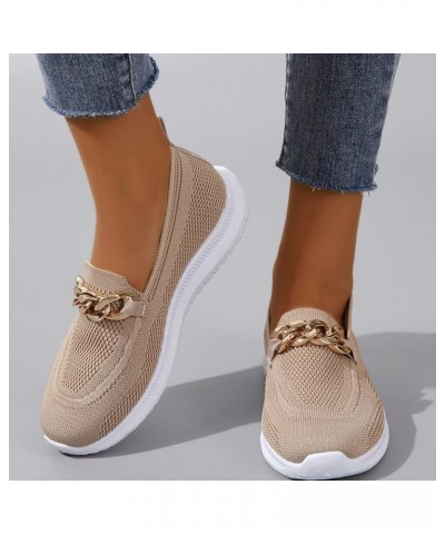 womens slip on tennis shoes, Women's Bowknot Elastic Solid Color Flat Breathable Canvas Shoes Z 12-khaki $17.66 Athletic Shoes