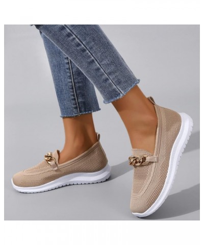 womens slip on tennis shoes, Women's Bowknot Elastic Solid Color Flat Breathable Canvas Shoes Z 12-khaki $17.66 Athletic Shoes