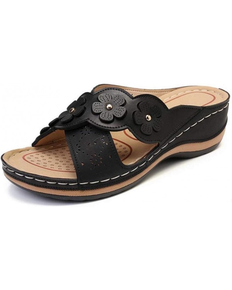 Womens Sandals With Arch Support Walking Comfortable Dressy Casual Summer Slip On Orthopedic Orthotic Flip Flops Black $16.43...