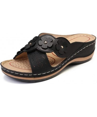 Womens Sandals With Arch Support Walking Comfortable Dressy Casual Summer Slip On Orthopedic Orthotic Flip Flops Black $16.43...