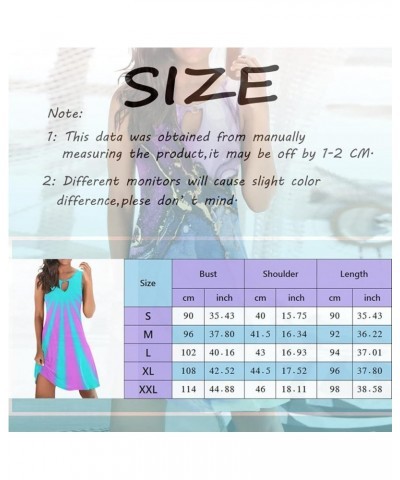 Womens Classic-Fit Round Neck Beach Dress Dressy Sleeveless Party Dress Hollow Out Swing Floral Printed Tank Dresses 8-light ...