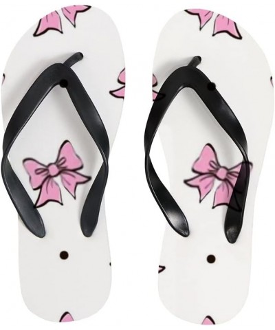 Women Casual Flip Flop Abstract Cosmic Pattern Dark Blue Thong Sandals Beach Summer Non-Slip Cute Hand Drawn Bows Pink $13.34...