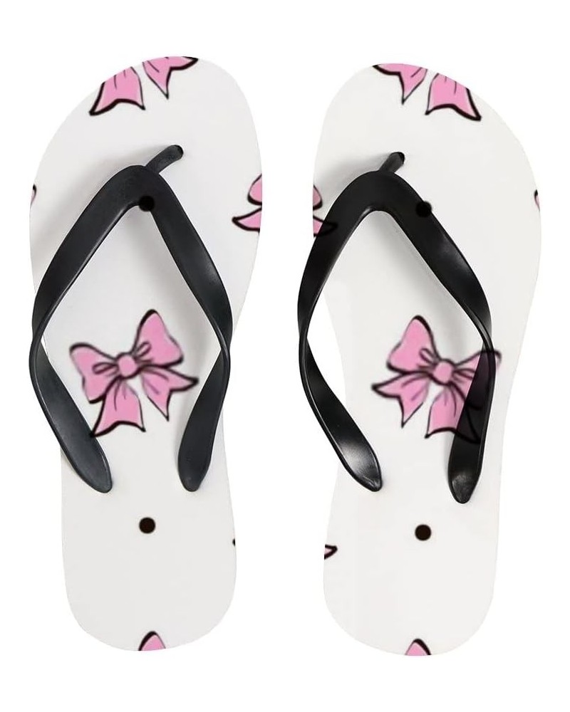 Women Casual Flip Flop Abstract Cosmic Pattern Dark Blue Thong Sandals Beach Summer Non-Slip Cute Hand Drawn Bows Pink $13.34...