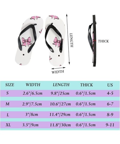 Women Casual Flip Flop Abstract Cosmic Pattern Dark Blue Thong Sandals Beach Summer Non-Slip Cute Hand Drawn Bows Pink $13.34...