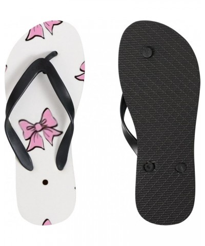 Women Casual Flip Flop Abstract Cosmic Pattern Dark Blue Thong Sandals Beach Summer Non-Slip Cute Hand Drawn Bows Pink $13.34...