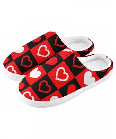 Men's Women's House Slipper with Memory Foam Red Heart Shaped Valentine's Day Cozy Cotton Slipper for Bedroom Spa $16.31 Slip...