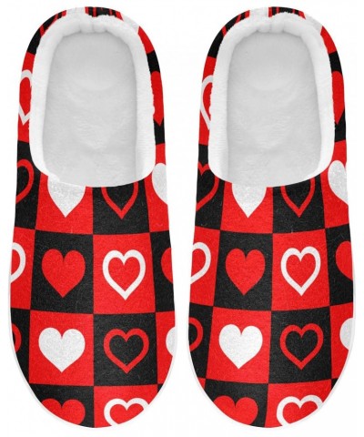 Men's Women's House Slipper with Memory Foam Red Heart Shaped Valentine's Day Cozy Cotton Slipper for Bedroom Spa $16.31 Slip...