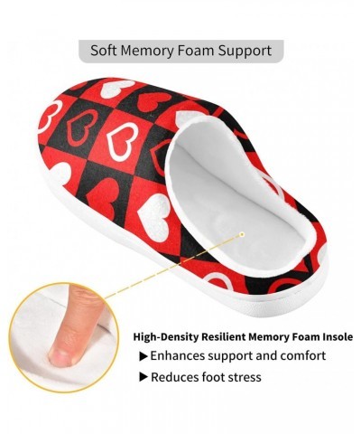 Men's Women's House Slipper with Memory Foam Red Heart Shaped Valentine's Day Cozy Cotton Slipper for Bedroom Spa $16.31 Slip...