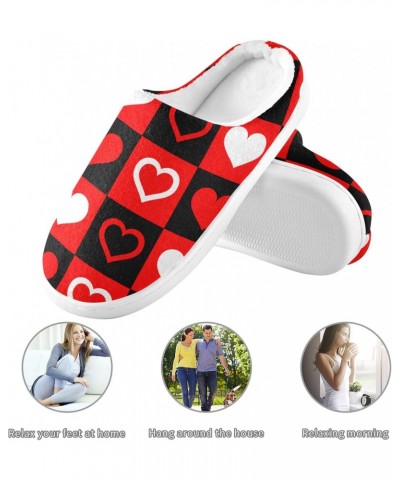 Men's Women's House Slipper with Memory Foam Red Heart Shaped Valentine's Day Cozy Cotton Slipper for Bedroom Spa $16.31 Slip...