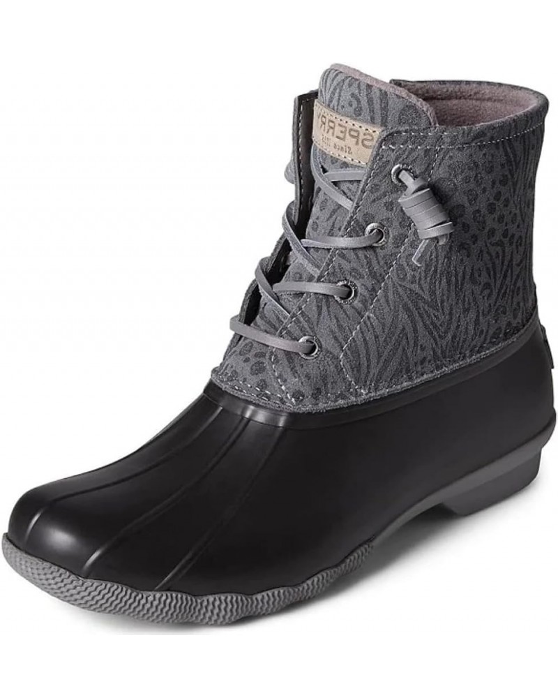 Women's Saltwater Snow Boot Black/Animal Print $19.32 Outdoor Shoes