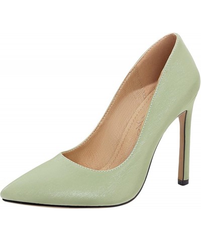 Prom Stiletto Heels Womens Pointed Toe Slip On Wedding Shoes Green 1 $29.63 Pumps