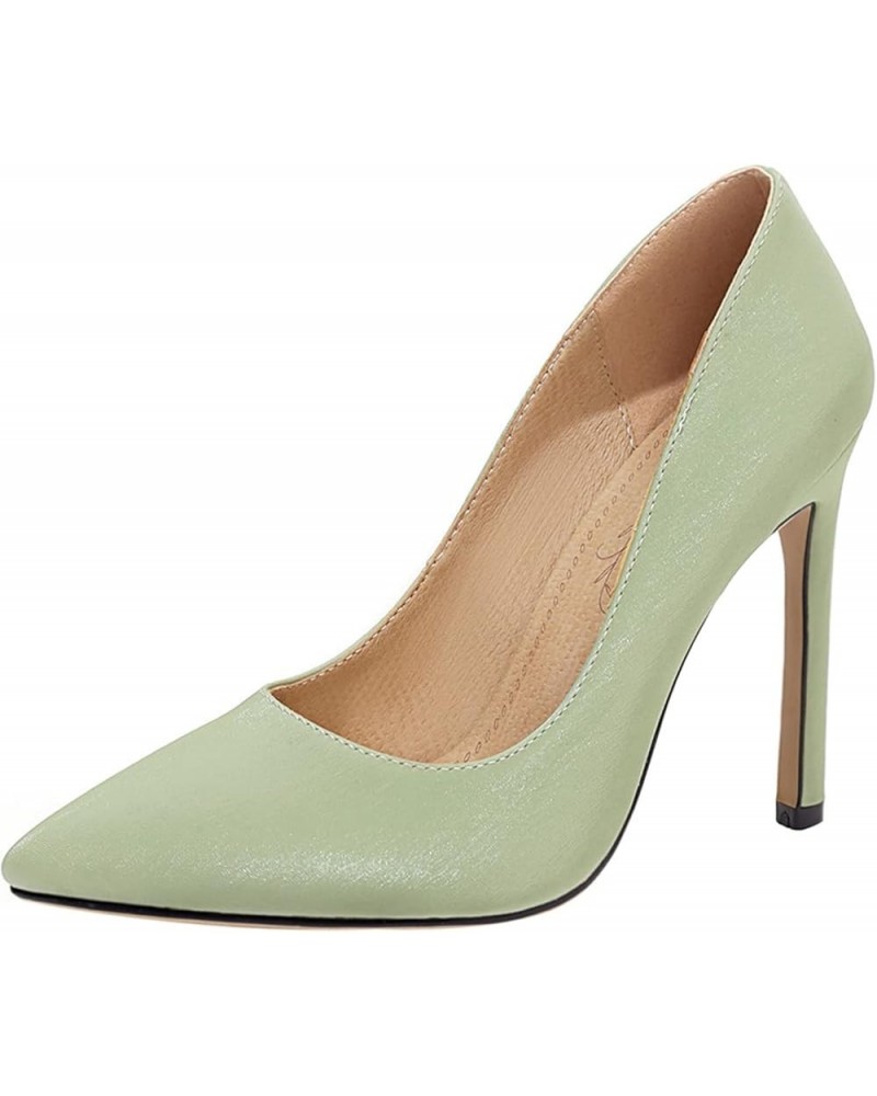 Prom Stiletto Heels Womens Pointed Toe Slip On Wedding Shoes Green 1 $29.63 Pumps