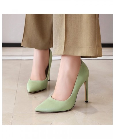 Prom Stiletto Heels Womens Pointed Toe Slip On Wedding Shoes Green 1 $29.63 Pumps