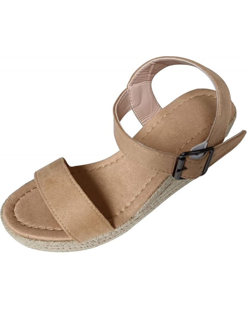 Wedge Sandals for Women Dressy Platform Comfortable Orthopedic Sandals Lightweight Breathable Shoes 63-qrcvgj-e-brown $15.68 ...