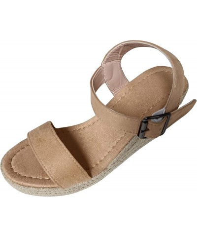 Wedge Sandals for Women Dressy Platform Comfortable Orthopedic Sandals Lightweight Breathable Shoes 63-qrcvgj-e-brown $15.68 ...