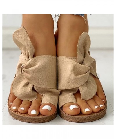 Women's Slides Sandals Flat Casual Summer Bowknot Slip On Clip Toe Sandal Non-Slip Fashion Walking Open Toe Slingback Shoes C...