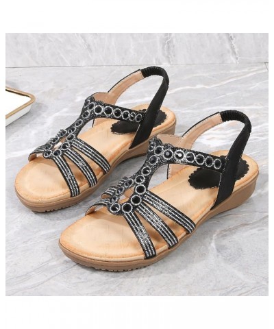 Flat Sandals for Women Platform Wedge Shoes Comfort Orthotic Sandal Lace Up Summer Flip Flops Casual Walking Slip-on 168-ixpy...