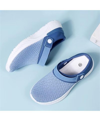 Women's Breathable Mesh Fashion Outdoor Slippers for Summer Walking Beach Vacation Blue $11.49 Athletic Shoes