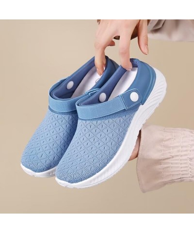 Women's Breathable Mesh Fashion Outdoor Slippers for Summer Walking Beach Vacation Blue $11.49 Athletic Shoes