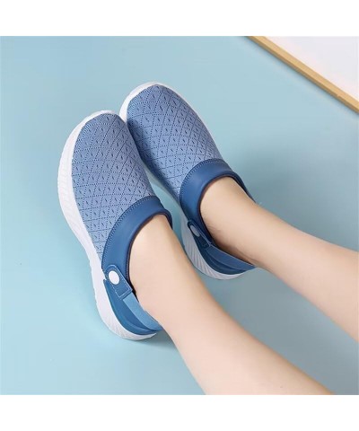 Women's Breathable Mesh Fashion Outdoor Slippers for Summer Walking Beach Vacation Blue $11.49 Athletic Shoes