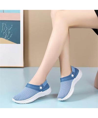 Women's Breathable Mesh Fashion Outdoor Slippers for Summer Walking Beach Vacation Blue $11.49 Athletic Shoes