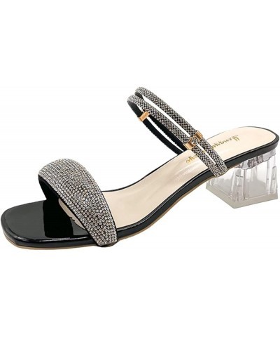 kitten heels for women,Womens Low Block Heels Slip-On Shoes Casual Toe Knob Sandals Z 04-black $13.00 Sandals