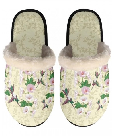 Indoor Home Slippers House Cotton Slippers Home Hotel Bedroom for Adult Kids,Size XS-XL Flowers Bird $10.81 Slippers