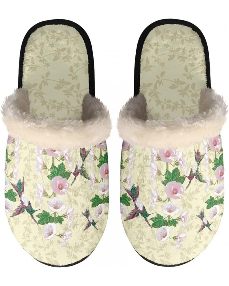 Indoor Home Slippers House Cotton Slippers Home Hotel Bedroom for Adult Kids,Size XS-XL Flowers Bird $10.81 Slippers