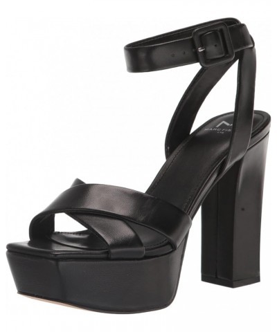 Women's Faril Heeled Sandal Black Leather $40.12 Pumps