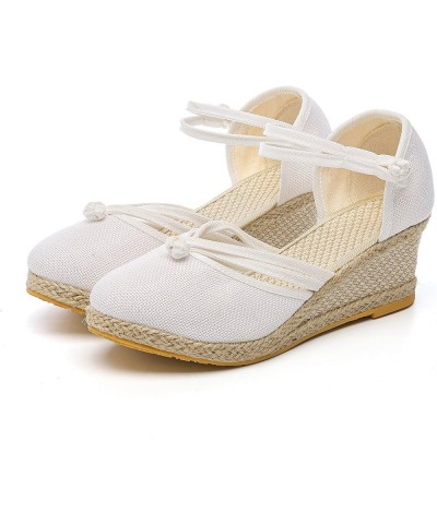 Womens Shoes Wedges Womens Wedge Sandals Size 9 Easy Women Shoes Linen Sandals Platform Wedge Sandals Fashion Versatile Braid...