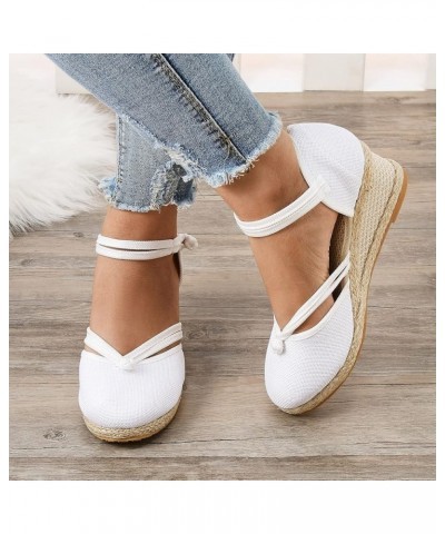 Womens Shoes Wedges Womens Wedge Sandals Size 9 Easy Women Shoes Linen Sandals Platform Wedge Sandals Fashion Versatile Braid...