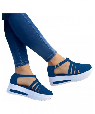 Women Sandal Wedge Platform Sandals Gladiator Flip Flops Bohemian Buckle Strappy Zip Up Flat Fashion Sandals LS2 $13.29 Outdo...