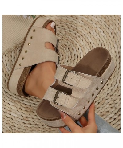 Wedge Sandals for Women Size 9 Sandals Vacation Bohemian Shoes For Ladies T Strap Sandals for Women Dressy Sandles Beige $15....