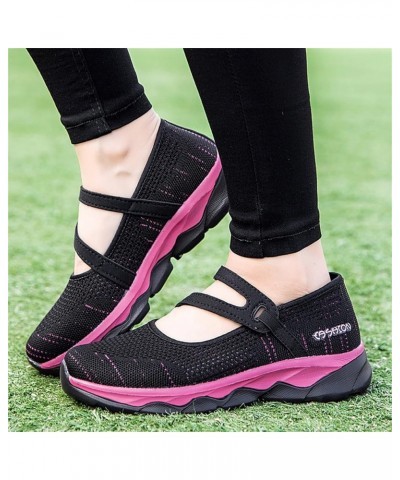 Women Wedge Shoes, Women's Sneakers Fashion Lightweight Casual Walking Shoes Knit Mesh Slip On Sneakers Gift Z 05-black $23.2...