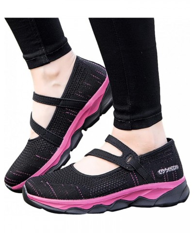 Women Wedge Shoes, Women's Sneakers Fashion Lightweight Casual Walking Shoes Knit Mesh Slip On Sneakers Gift Z 05-black $23.2...