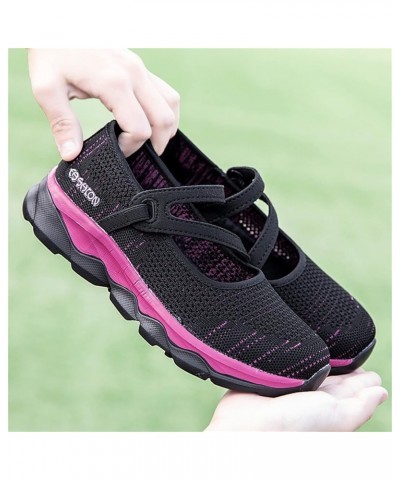 Women Wedge Shoes, Women's Sneakers Fashion Lightweight Casual Walking Shoes Knit Mesh Slip On Sneakers Gift Z 05-black $23.2...