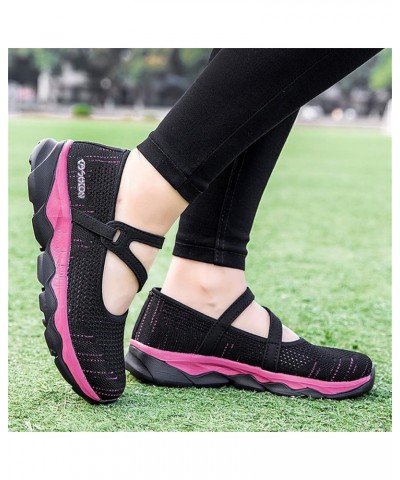 Women Wedge Shoes, Women's Sneakers Fashion Lightweight Casual Walking Shoes Knit Mesh Slip On Sneakers Gift Z 05-black $23.2...