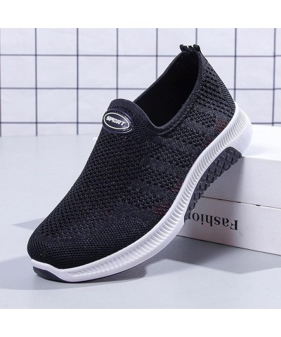 Fashion Women Outdoor Mesh Lace-Up Sports Shoes Runing Breathable Shoes Sneakers Z-02 Black $14.25 Athletic Shoes