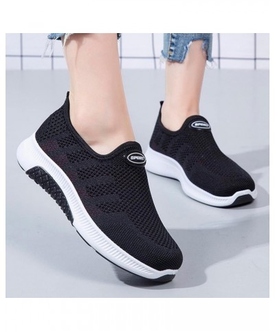 Fashion Women Outdoor Mesh Lace-Up Sports Shoes Runing Breathable Shoes Sneakers Z-02 Black $14.25 Athletic Shoes