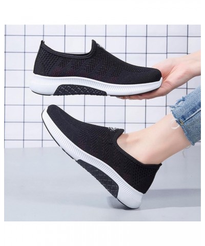 Fashion Women Outdoor Mesh Lace-Up Sports Shoes Runing Breathable Shoes Sneakers Z-02 Black $14.25 Athletic Shoes